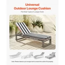 VEVOR Set of 2 Outdoor Chaise Lounge Chair Cushions 74 x 22 in Waterproof Thick