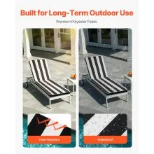 VEVOR Set of 2 Outdoor Chaise Lounge Chair Cushions 74 x 22 in Waterproof Thick