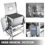 VEVOR 110V Commercial Dough Mixer 25kg, Kneading Capacity 50 QT, Flour Mixer 2200W, with Visible Lid, Heavy-Duty Pizza Dough Mixer 304 Stainless Steel, Professional Kitchen Equipment