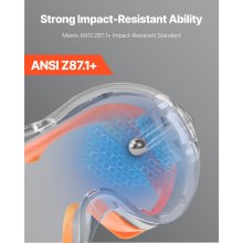 Safety Glasses Anti-Fog Adjustable Goggles ANSI Z87.1+ Over Eyeglasses