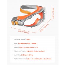 Safety Glasses Anti-Fog Adjustable Goggles ANSI Z87.1+ Over Eyeglasses