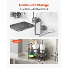 Kitchen Sink Caddy Organizer Sponge Holder for Kitchen Essentials Storage
