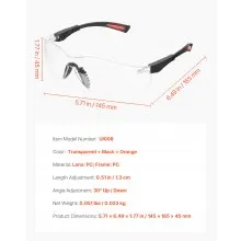 Safety Glasses Anti-Fog and Scratch-Resistant ANSI Z87.1+ Eye Goggles