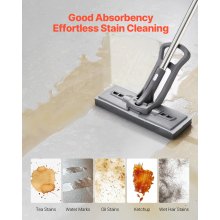 VEVOR Sponge Mop Replacement, 2-Piece, High Density Wider PU Sponge Mop Head Replacement with Hook & Loop, High Absorbency Head Replacement for VEVOR DS1362 Sponge Mop, Fit for Various Floors
