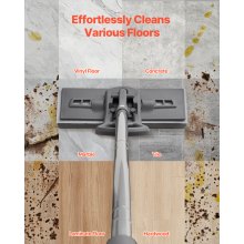 VEVOR Sponge Mop Replacement, 2-Piece, High Density Wider PU Sponge Mop Head Replacement with Hook & Loop, High Absorbency Head Replacement for VEVOR DS1362 Sponge Mop, Fit for Various Floors
