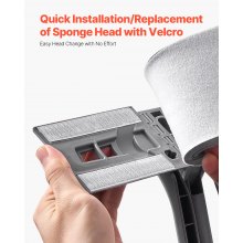 VEVOR Sponge Mop Replacement, 2-Piece, High Density Wider PU Sponge Mop Head Replacement with Hook & Loop, High Absorbency Head Replacement for VEVOR DS1362 Sponge Mop, Fit for Various Floors