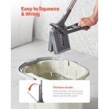 VEVOR Sponge Mop, High-Density PU Sponge Mop with 1 Pcs Sponge Mop Replacement , Easy to Squeeze Sponge Mop with Hook & Loop for Head Change, Fit for Various Floors’ Cleaning