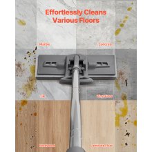 VEVOR Sponge Mop, High-Density PU Sponge Mop with 1 Pcs Sponge Mop Replacement , Easy to Squeeze Sponge Mop with Hook & Loop for Head Change, Fit for Various Floors’ Cleaning