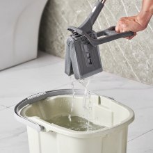 VEVOR Sponge Mop, High-Density PU Sponge Mop with 1 Pcs Sponge Mop Replacement , Easy to Squeeze Sponge Mop with Hook & Loop for Head Change, Fit for Various Floors’ Cleaning