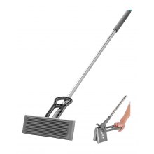 VEVOR Sponge Mop, High-Density PU Sponge Mop with 1 Pcs Sponge Mop Replacement , Easy to Squeeze Sponge Mop with Hook & Loop for Head Change, Fit for Various Floors’ Cleaning
