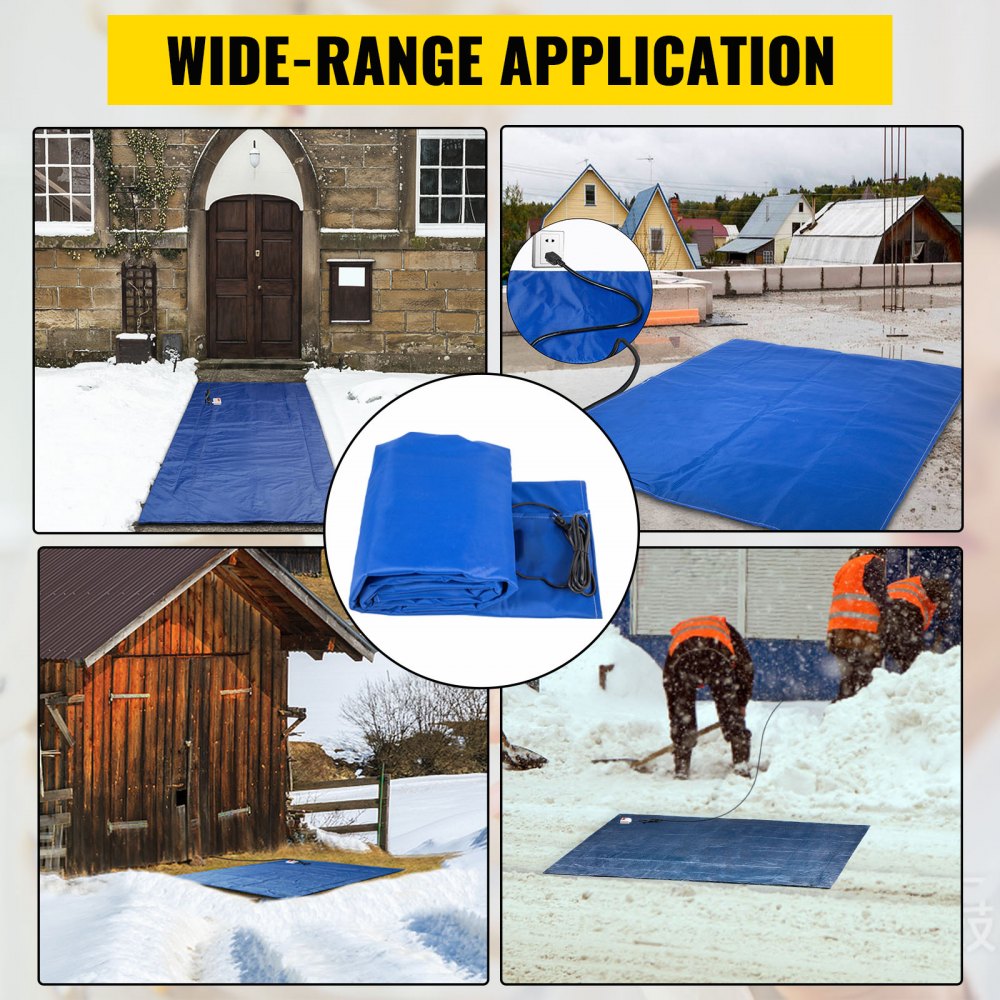 VEVOR Ground Thawing Blanket 4' x 5’ Finished Dimensions Electric Concrete Curing Blanket  Heated Concrete Blanket 3' x 4’ Heated Dimensions Concrete Blanket Density Blanket Insulated Concrete Heater