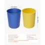 VEVOR 2 Pcs 18.9L Bucket Liner for Concrete Mix, Reusable Silicone Mortar Bucket Liner for Thinset Paint Concrete Epoxy Mixing, Heavy-duty Grout Mixer Insert with Measurements, Blue & Yellow