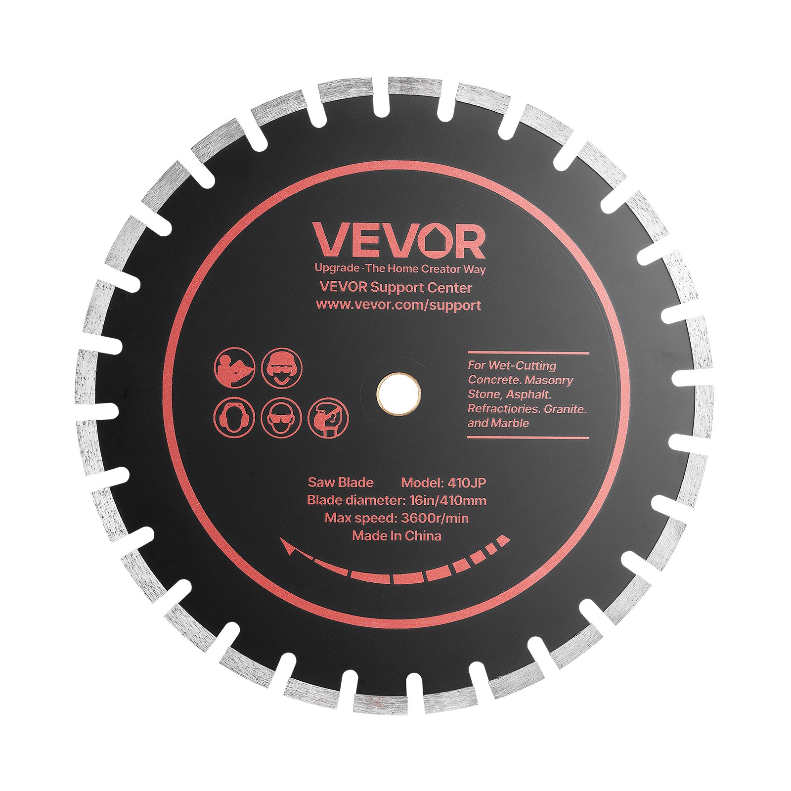 VEVOR Diamond Blades 16 inch, 3-Pack Concrete Saw Blade Set, 1 in Arbor, High-Hardness Diamond Segments, 65Mn Steel Core, Dry Wet Cutting, Clean Edges for Concrete, Masonry, Brick, Stone, Granite