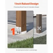 1 Pack 4x4 Post Base Bracket Post Anchor for Concrete Inner Size 3.53x3.56 in