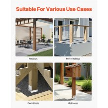 10 Pcs 6x6 Post Base Bracket Post Anchor for Concrete Inner Size 5.49x5.57 in