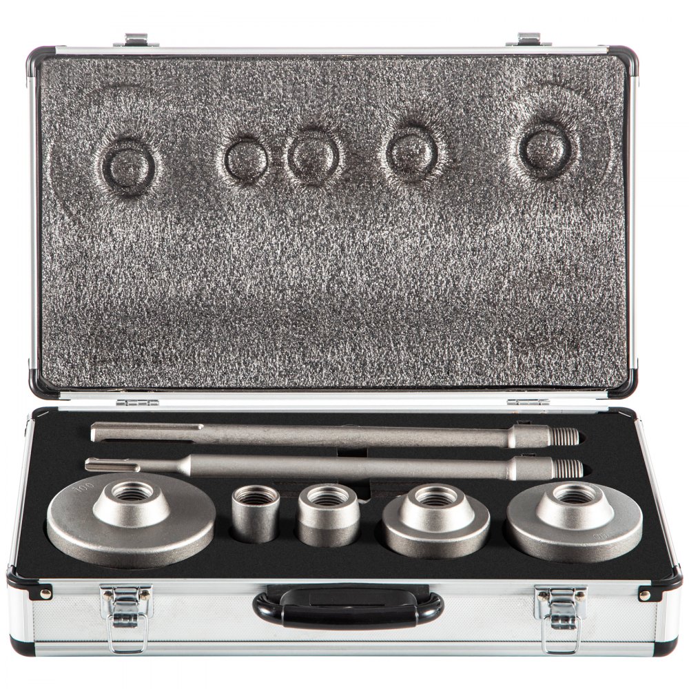 VEVOR Concrete Hole Saw Kit, 1-2/11\", 1-3/5\", 2-9/16\", 3-5/32\", 3-15/16\" Drill Bit Set SDS Plus & SDS MAX Shank Wall Hole Cutter with a 4-1/3\" Connecting Rod for Concrete, Cement, Stone Wall, Ma