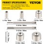 VEVOR Concrete Hole Saw Kit, 1-2/11", 1-3/5", 2-9/16", 3-5/32", 3-15/16" Drill Bit Set SDS Plus & SDS MAX Shank Wall Hole Cutter w/a 4-1/3" Connecting Rod for Concrete, Cement, Stone Wall, Masonry