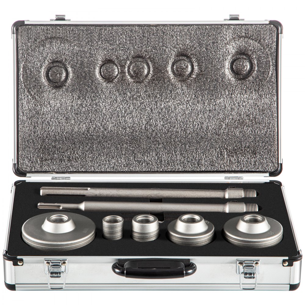 VEVOR Concrete Hole Saw Kit, 1-2/11\", 1-3/5\", 2-9/16\", 3-5/32\", 3-15/16\" Drill Bit Set SDS Plus & SDS MAX Shank Wall Hole Cutter with a 4-1/3\" Connecting Rod for Concrete, Cement, Stone Wall, Ma