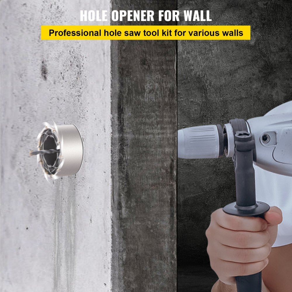 VEVOR Concrete Hole Saw Kit Wall Hole Opener 40-125mm SDS Plus or SDS Max Shank