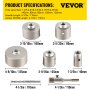 VEVOR Concrete Hole Saw Kit, 1-3/5\", 2-9/16\", 3-5/32\", 3-15/16\", 4-9/10\" Drill Bit Set SDS Plus Shank Wall Hole Cutter w/a 4-1/3\" Connecting Rod for Brick, Concrete, Cement, Stone Wall, Masonry,