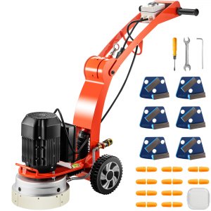 VEVOR Electric Concrete Floor Grinder 10″ Walk-Behind Grinder 1.5HP Concrete Floor Polisher, 34″-46″ Adjustable Grinding Machine, 1720RPM 1Phase Surfacing Grinder for Granite/Marble/Concrete/Stones | VEVOR US