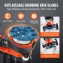 VEVOR Electric Concrete Floor Grinder 7" Walk-Behind Grinder 1.7HP Concrete Floor Polisher, 1300W Grinding Machine, 1720RPM Upgrade Brushless Motor Surfacing Grinder for Granite/Marble/Stones