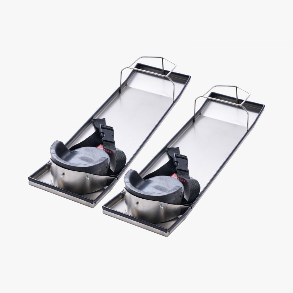 two VEVOR concrete knee boards with cushioned pads and adjustable straps.