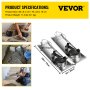VEVOR Concrete Knee Boards Slider Knee Boards 28'' x 8'' Kneeler Board Stainless Steel Kneedboards Concrete Sliders Pair Moving Sliders w/Concrete Knee Pads & Board Straps for Concrete Finishing