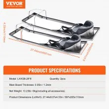 VEVOR Rodilleras de hormigón, rodilleras deslizantes, rodilleras de 28 x 8 pulgadas, rodilleras de acero inoxidable, deslizadores de hormigón, par de deslizadores móviles con rodilleras de hormigón y correas para tablas para acabado de hormigón