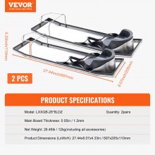 VEVOR Concrete Knee Boards 28'' x 8'' Slider Knee Boards, Kneeler Board Stainless Steel Concrete Sliders 2 Pair of Moving Sliders w/Concrete Knee Pads & Board Straps for Cement & Concrete Finishing
