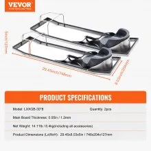 VEVOR Concrete Knee Boards Stainless Steel, 30'' x 8'' Concrete Sliders, Knee Boards For Concrete, Concrete Knee Pads Moving Sliders, with Knee Pads & Board Straps for Cement and Concrete Finishing