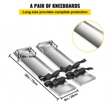 VEVOR Concrete Knee Boards Stainless Steel Knee Sliders 30" x 8" Pair w/ Straps