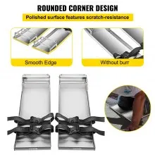 VEVOR Concrete Knee Boards Stainless Steel Knee Sliders 30" x 8" Pair w/ Straps