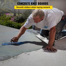 VEVOR Concrete Knee Boards 30'' x 8'' Slider Knee Boards, Kneeler Board Stainless Steel Kneeboards, Concrete Sliders Pair Moving Sliders, w/Concrete Board Straps for Cement and Concrete Finishing
