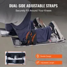 VEVOR Concrete Knee Boards Stainless Steel, 28'' x 8'' Concrete Sliders, Knee Boards For Concrete, Concrete Knee Pads Pair Moving Sliders, with Board Straps for Cement and Concrete Finishing