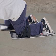 VEVOR Concrete Knee Boards Stainless Steel, 28'' x 8'' Concrete Sliders, Knee Boards For Concrete, Concrete Knee Pads Pair Moving Sliders, with Board Straps for Cement and Concrete Finishing