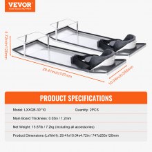 VEVOR Concrete Knee Boards Stainless Steel, 30'' x 10'' Concrete Sliders, Knee Boards For Concrete, Concrete Knee Pads Moving Sliders, with Knee Pads & Board Straps for Cement and Concrete Finishing