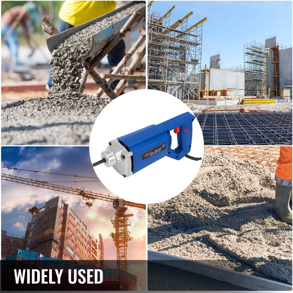 1300W Electric Concrete Vibrator 1.5M Hose Metal screw thread Nylon Shell