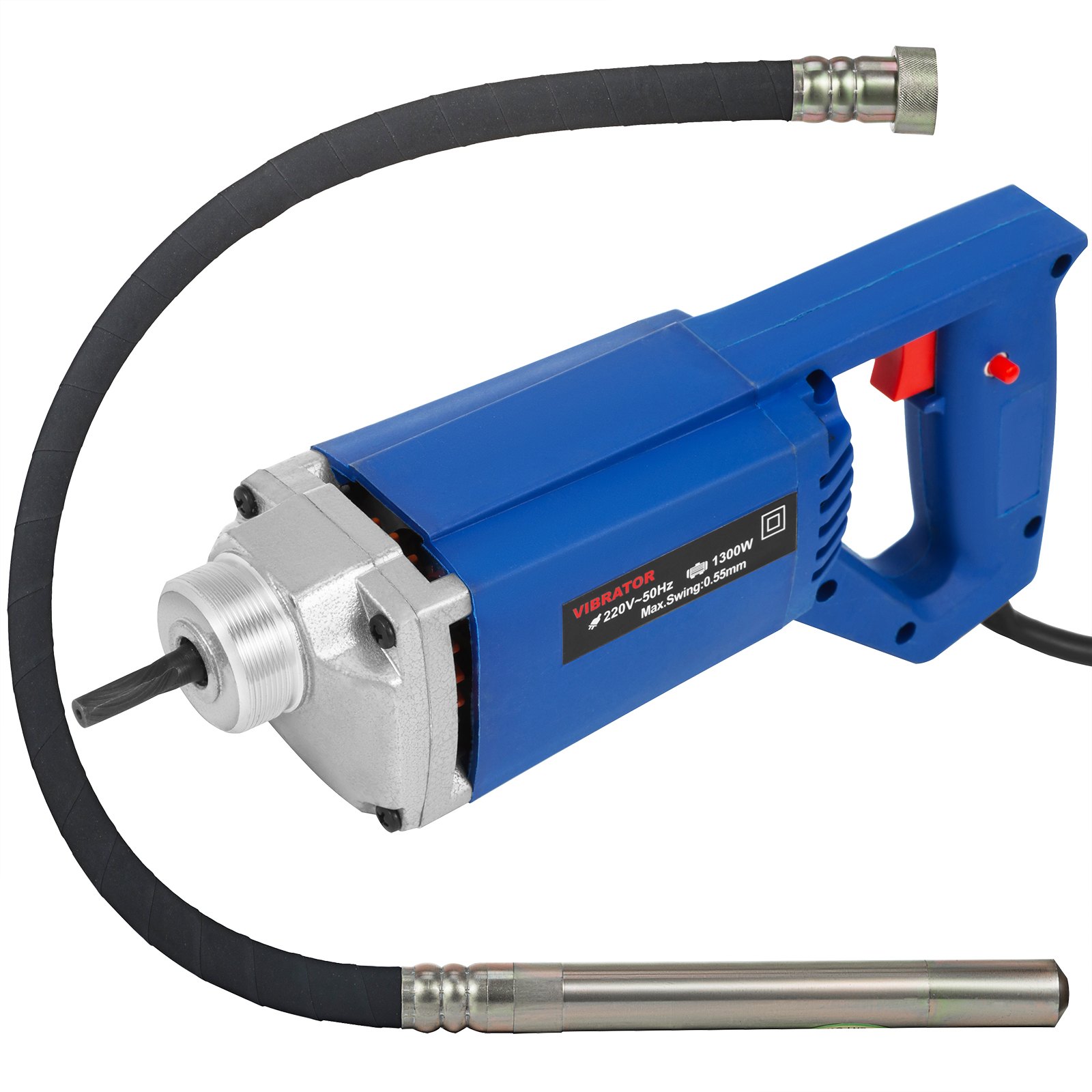 1300W Electric Concrete Vibrator 1.5M Hose Metal screw thread Nylon Shell