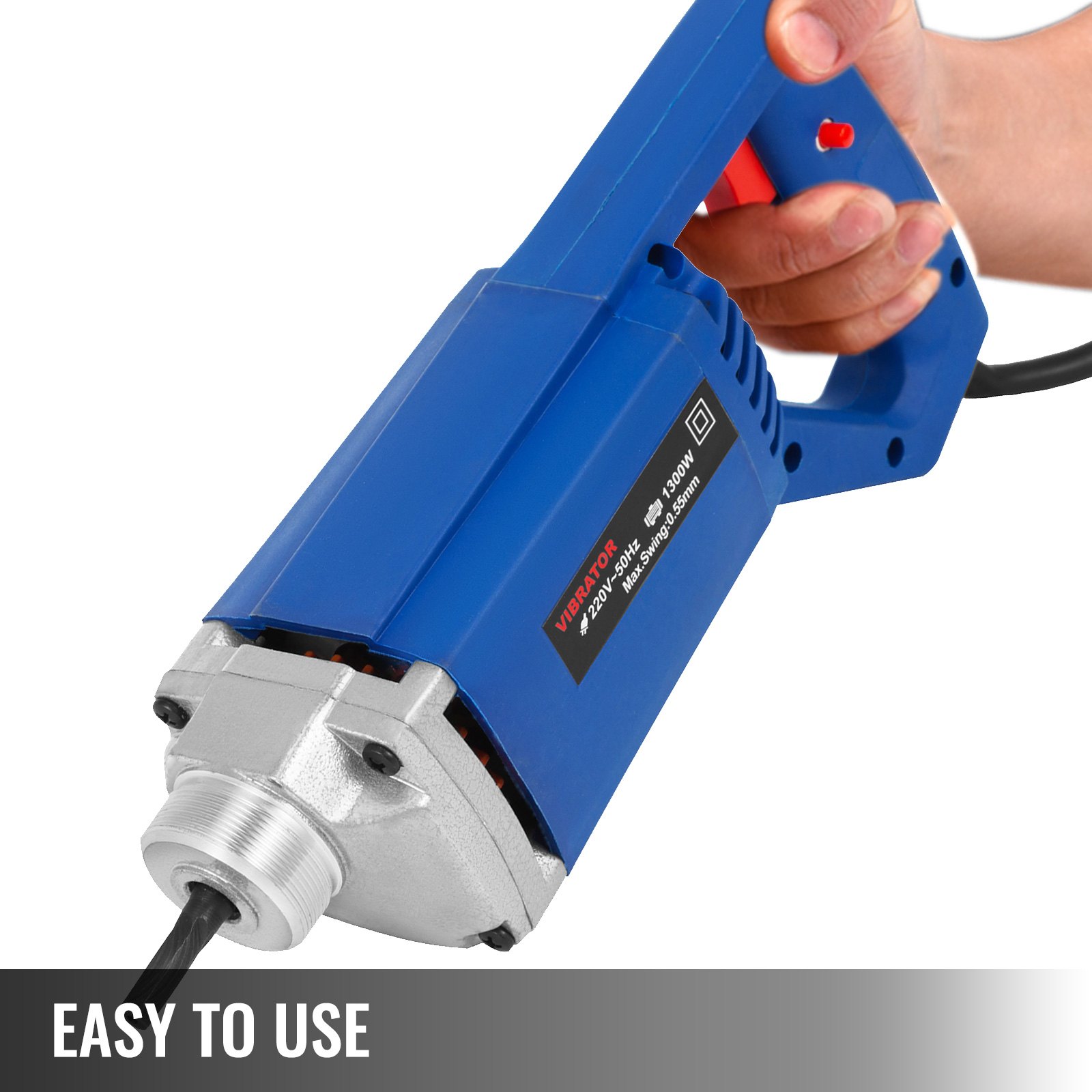 1300W Electric Concrete Vibrator 1.5M Hose Metal screw thread Nylon Shell