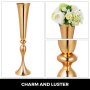 Trumpet Vase Flower Vases Centerpiece Gold 22" Tabletop Flower Stand Event