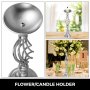 Candle Holder Vase for Wedding Metal Flower Rack Candlestick Centerpiece Silver