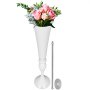 Trumpet Vase Flower Vases Centerpiece White 29.5" For Celebration Events 3pcs