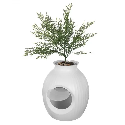 VEVOR Plant Cat Litter Box Smart Odor Control System Hidden Cat Litter Box with 9.48 in Large Entrance Lighting Decoration & Sturdy Abs Material Fit