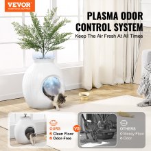 VEVOR Bac à litière pour chat sans odeur avec plante artificielle Bac à litière caché pour chat avec plante artificielle