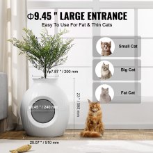 VEVOR Odor-Free Plant Cat Litter Box Hidden Cat Litter Box with Artificial Plant