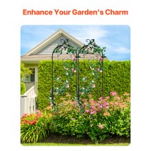 2 Packs Metal Garden Trellis for Climbing Plant Support 60x15 in Rustproof