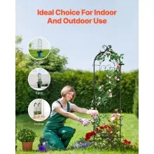 2 Packs Metal Garden Trellis for Climbing Plant Support 60x15 in Rustproof