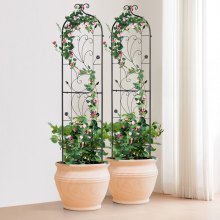 VEVOR 2 Packs Metal Garden Trellis for Climbing Plant Support 60x15 in Rustproof