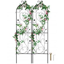 2 Packs Metal Garden Trellis for Climbing Plant Support 60x15 in Rustproof